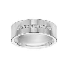 Men S 1 4 Ct Tw Diamond Triton Flat Wedding Band Wedding Bands Diamond Fred Meyer Jewelers