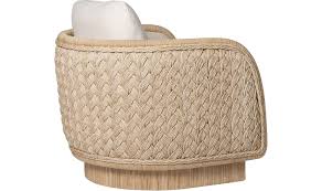 Coastal Braided Swivel Lounge Chair By Laura Kirar A 106 Mcguire Furniture Lounge Chair Swinging Chair Swivel