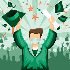 Memepakai masker udah cukup (i.imgur.com). Illustration Of Student Graduation Wearing Masker Covid Protocol 2207136 Vector Art At Vecteezy