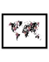 Floral World Map Wall Art Floral Wall Art World Map Wall Art Free Wall Art