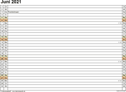 Mit feiertagen, schulferien, kalenderwochen, mondphasen, eigenem logo und eigenen terminen. Kalender Juni 2021 Als Pdf Vorlagen