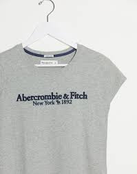 Abercrombie Fitch Logo Round Neck T Shirt In Grey Asos