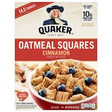 Checking the nutrition facts o. Quaker Cinnamon Oatmeal Squares Cereal Shop Cereal At H E B
