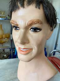 Vintage Male Mannequin Head, Man Bust Statue, Plaster Guy, Wig Shop Counter  Display, Man Hat Stand, Vintasticco