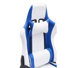 Chaise de jeu ergonomique Adrian par Brassex blanc/bleu 25200