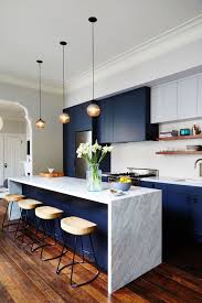 For instance, you can have a deep blue cabinet with marble white countertops. 15 Blue Kitchen Design Ideas Blue Kitchen Walls