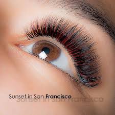 Beautiful Red And Black Eyelash Extensions By Eva Bond Studios Lashesextensions Eyelash Extensions Eyelashes Lash Extensions