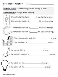 Potential Or Kinetic Energy Worksheet Kinetic And Potential Energy Science Worksheets Kinetic Energy