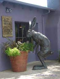 Rabbit garden statue resin bunny sculpture outdoor landscape craft decoration. 65 Rabbit Statues Ideas Rabbit Garden Statues Statue