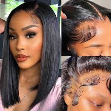 Parrucca donna Capelli Umani Veri Vergini Brasiliani Ricci Parrucca Short  Bob Glueless Straight bob Human Hair Wigs13x4 Lace Front Wig Human Hair  with Natural Hairline10inch : Amazon.it: Bellezza
