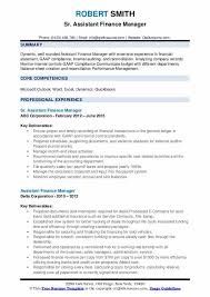 An assistant accountant, or accounting assistant, supports the accountant in completing basic bookkeeping, clerical and accounting tasks for a company. Assistant Finance Manager Resume Samples Qwikresume