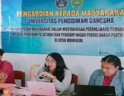 OPTIMALISASI PERAN MASYARAKAT DALAM MUSYAWARAH PERENCANAAN PEMBANGUNAN DESA  MELALUI PERENCANAAN PARTISIPATIF SEBAGAI UPAYA PEMAN