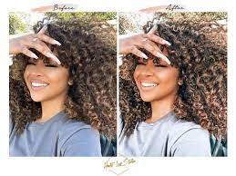 8 Melanin Hair Presets Curly Curl Hair Presets Brown Skin Preset Black Girl Magic Preset Melanin Presets Latina Presets Afro Melanin In 2021 Colored Curly Hair Honey Brown Hair Dyed Curly Hair