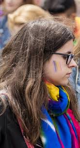 Young Woman Attending the Gay Pride Parade Also Known As Christopher Street  Day CSD in Munich, Germany. Editorial Photo