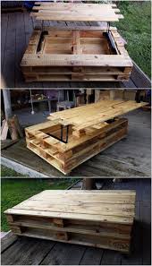 Pallet Table With Hidden Storage Woodpalletfurniture In 2020 Wood Table Diy Wooden Pallet Projects Wooden Pallet Furniture