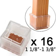 16pcs Furniture Table Cover Square Chair Leg Cap Feet Silicone Protector Pads Chair Leg Floor Protectors Furniture Legs Chair Legs