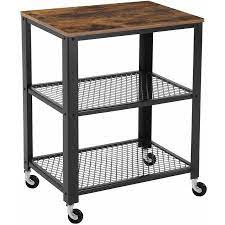 Bm144041 wood and metal kitchen cart with caster wheels, black and brown write a review. Bedroom Storage White 3 Tier Storage Trolley Cart Multi Purpose Trolley Organizer Cart With Casters Rolling Cart Metal Utility Cart Organizer Trolley On Wheels For Bathroom Kitchen Home Office Furniture Carts