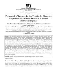 He had his primary education in sekolah kebangsaan kampung. Pdf Framework Of Property Rating Practice For Financing Neighborhoods Facilities Provision In Bauchi Metropolis Nigeria