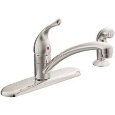 Maybe you would like to learn more about one of these? Moen Part 67430 Moen Chateau Single Handle Standard Kitchen Faucet With Side Sprayer In Chrome Single Handle Kitchen Faucets Home Depot Pro