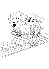 coloriage niglo et niglotte dans le schlitt express jeux enfants peppa pig