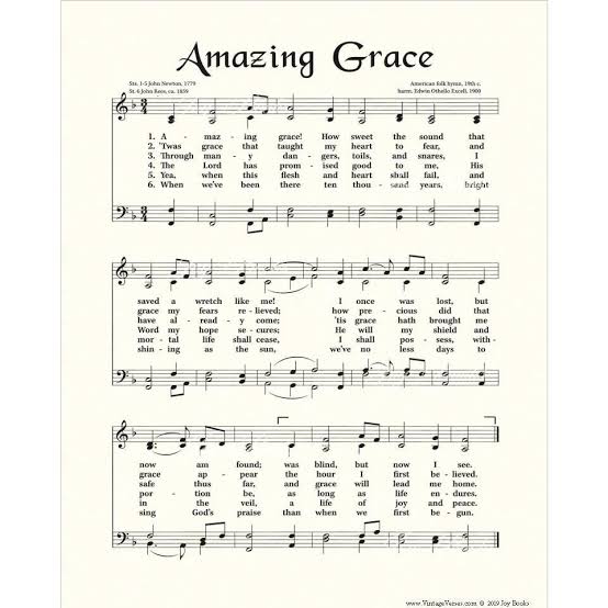 AMAZING GRACE Hymn Art Custom Christian Home Decor Vintage Verses Sheet  Music Inspirational Wall Art When We've Been There Ten Thousand Year - Etsy  Hong Kong