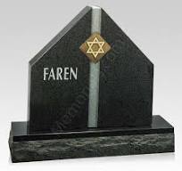 Star of David Companion Granite Headstone