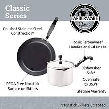 Farberware has brought performance, convenience and reliability to countless kitchens for over a century. Farberware Classic Series Stainless Steel Nonstick 10 Piece Cookware Set Pricepulse