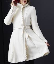 Steve Madden Ivory Ruffle Wrap Coat Women Plus