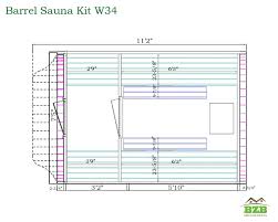 2 Room Barrel Sauna Kit W34 Sauna Heater Included Bzb Cabins
