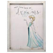 Frozen Wood Framed Wall Decor Frozen Room Decor Frozen Wall Art Girls Room Wall Art