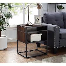 Incrediblerugsanddecor.com has been visited by 10k+ users in the past month Walnut And Metal Mid Century Modern Accent Table Kirklands