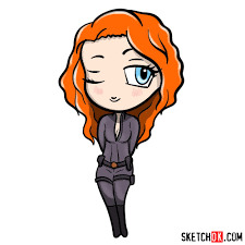 As you can see in the image, i add the oval shapes to these parts, as if we're. How To Draw Cute Chibi Black Widow Sketchok