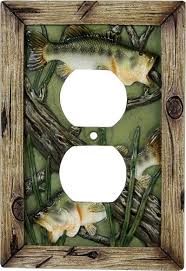Bass Fish Receptacle Switch Plate Cover Fishing Decor Fishing Bathroom Decor Fishing Room