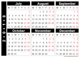 Free 2018 July To December Calendar Calendar Printables Monthly Calendar Printable Monthly Calendar Template
