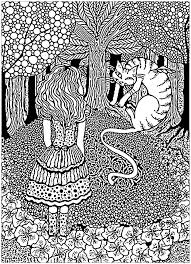 Free printable alice in wonderland coloring pages: Alice In Wonderland Coloring Books Adultcoloringbookz