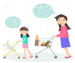 Happy caucasian family carrying grocery bags #1182183 by bnp design studio. Family Shopping Together Mom And Daughter With Supermarket Trolley Royalty Free Cliparts Vectors And Stock Illustration Image 58194114