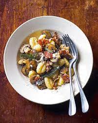 Creamy Mushroom And Speck Gnocchi Recipe Delicious Magazine Recipe Gnocchi Recipes Gnocchi Dishes Creamy Pasta Dishes