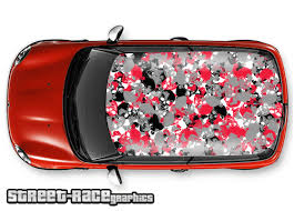 Stickerbomb sticker bomb car wrapping film xxl 134 cm x 100 cm greyscale with air ducts car film furniture film: 014 Skull Stickerbomb Camouflage Car Roof Wrap