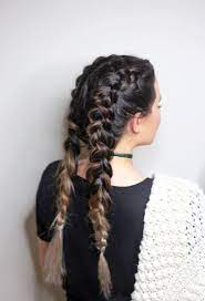 Double Dutch Braids For Beginners Beauty Tutorial Mash Elle Braided Hairstyles Hair Styles Hair Clips 90s