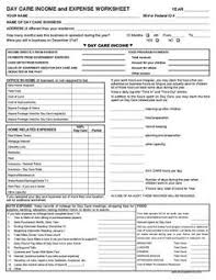 Daycare Business Income And Expense Sheet To File Your Daycare Business Taxes Page 1 Taxtime Income Tax Daycare Business Plan Starting A Daycare Home Daycare