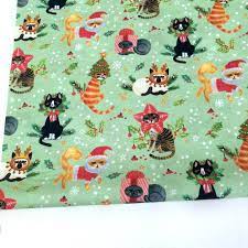 Dear Stella Not Ameowsed Christmas Cats Multi Sewing Fabric Frumble Fabrics