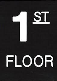 1st Floor Sign Black Flooring Signs Clock