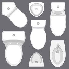 Download Toilet Equipment Top View Collection For Interior Design Vector Illustration In Flat Style Interior Design Vector Interior Design Sketches Toilet Plan