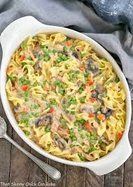 I like the fairly thin medium egg noodles, but you can also use wide or extra broad egg noodles. Tuna Noodle Casserole From Scratch That Skinny Chick Can Bake