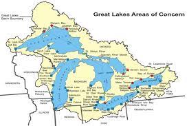 States and canadian provinces that border the lakes. Great Lakes Aocs Status Map Great Lakes Areas Of Concern Us Epa