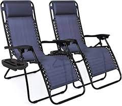 Wicker chaise can also be used indoors, though, but it's. Amazon Com Best Choice Products Set Of 2 Adjustable Steel Mesh Zero Gravity Lounge Chair Recliners W Pillows And Cup Holder Trays Blue Garden Outdoor