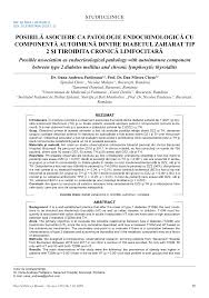 Descrierea unui fenomen de sanatate. Pdf PosibilÄƒ Asociere Ca Patologie EndocrinologicÄƒ Cu ComponentÄƒ AutoimunÄƒ Dintre Diabetul Zaharat Tip 2 Si Tiroidita CronicÄƒ LimfocitarÄƒ