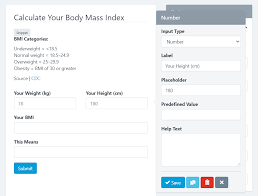 Easy bmi calculator to calculate body mass index for adults. How To Create Calculation Forms Bmi Calculator With Math Formulas Easy Forms Support