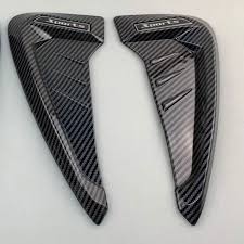 Hand crafted works of art. Wholesale 2pcs Car Side Mudguard Air Vent Covers Black Rubber Shark Gills Decoration Sticker Carbon Fiber Black From China