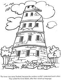 Kids color and cut out; Bible Coloring Pages The Tower Of Babel Torre De Babel Dibujos Biblia
